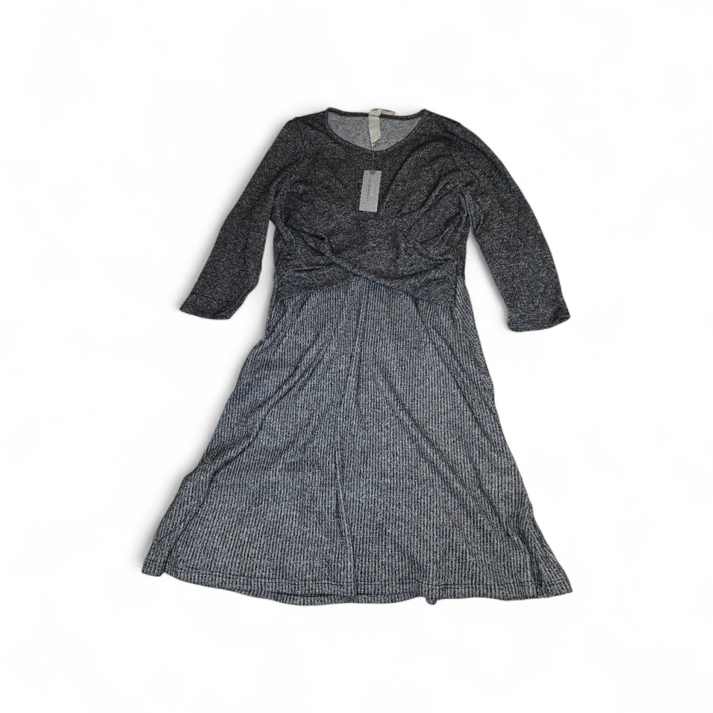 AMADI by Anthropologie Elegant Black and Gray Women's Dress Petite XXS NWT